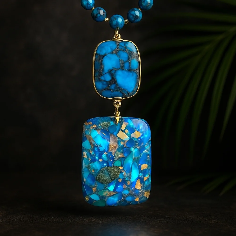 Radiant Orgonite Energy Pendant & Vibrant Crystal Beads Boho-Chic Necklace - Picture 9 of 13